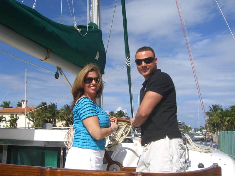 Marc & Brandi Murphy aboard their catamaran
