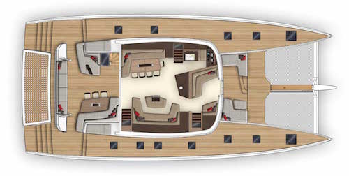 Lagoon Seventy7 Deck Plan and Cockpit