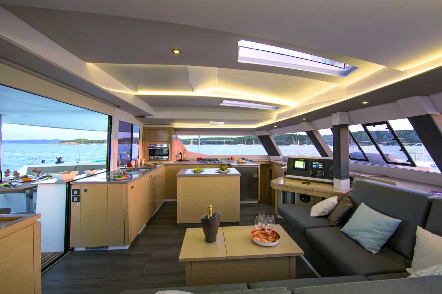 Fountaine Pajot Saba 50 sailing catamaran saloon