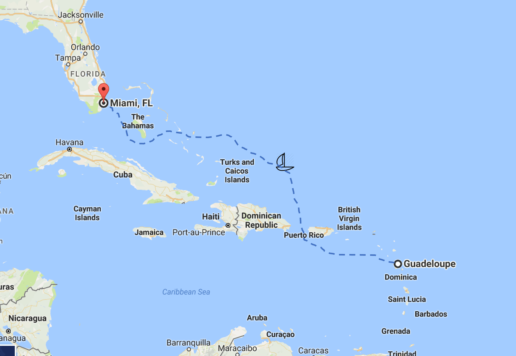 sailing guadeloupe to miami requires careful planning for internet and communications