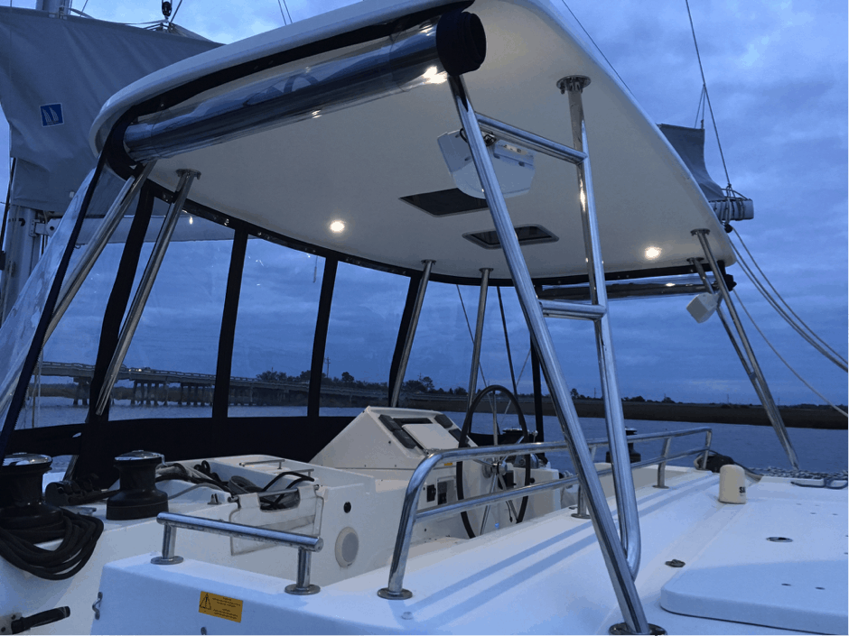 custom Bimini hardtop for catamarans