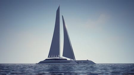 eco catamaran concept full mast