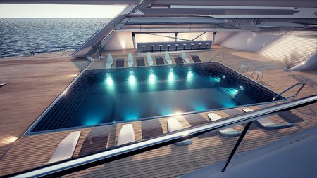 eco catamaran concept luxury pool