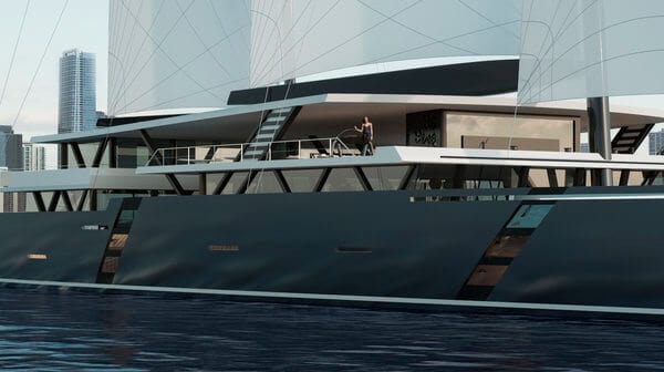 sea voyager 223 concept catamaran, sv223, decks provide expansive interior and outdoor living spaces