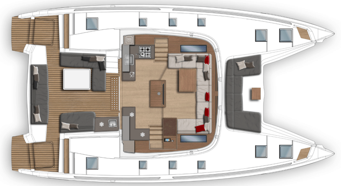 Lagoon 50 deck layout