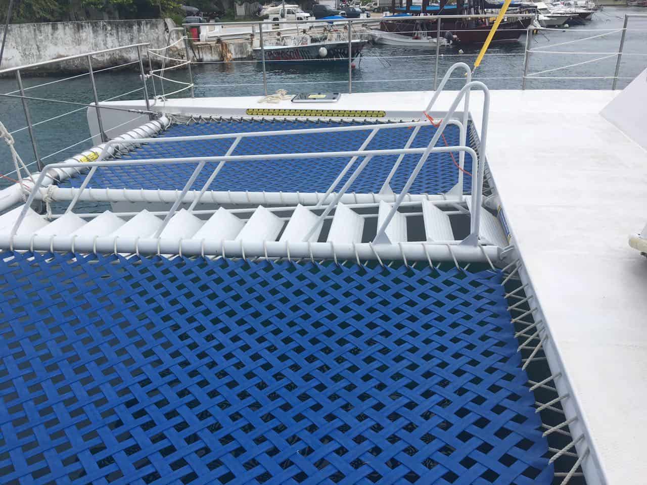 Contoy 65 catamaran front deck