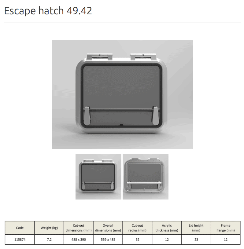 goiot escape hatch dimensions