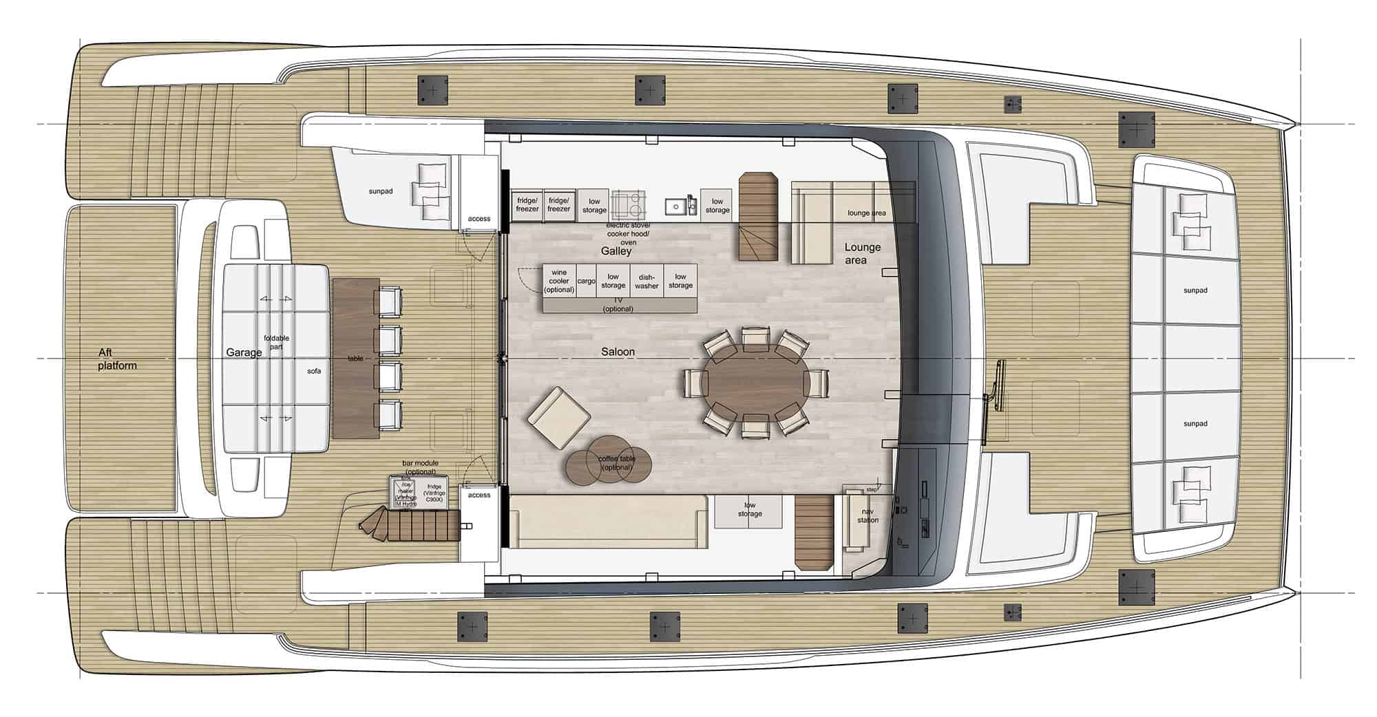 80 sunreef power deckhouse layout option 3