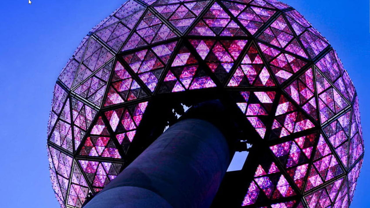 new york city's times square new years eve time ball closeup