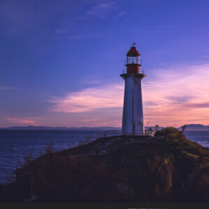 vancouver lighthouse at dusk