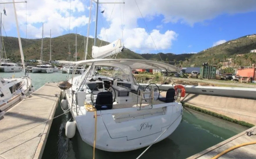 jdog a beneteau oceanis 48 purchased by marla and mark dominguez using michel benarrosh as a yacht broker to purchase and place the boat into the fleet at bvi yacht-charters