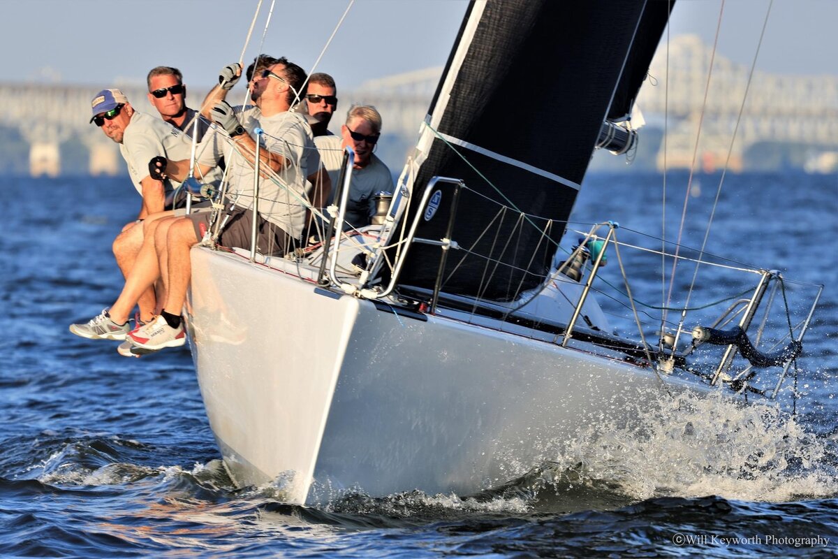 brad kauffman and sailing team racing sailboats in annapolis